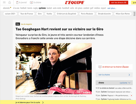 L'Equipe online and in Print